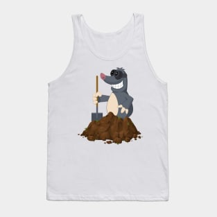 Funny Mole With Shovel Tank Top